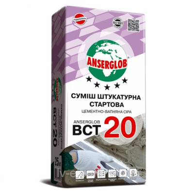 Фото Штукатурка цементно-вапняна Anserglob BCT 20, 25 кг