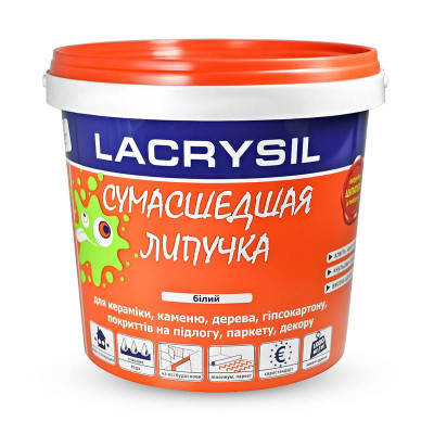 Фото Клей монтажний акриловий білий 6кг Lacrysil Шалена липучка