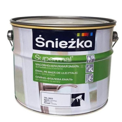 Фото Емаль акрилова біла глянець 2,5кг Sniezka Supermal A400