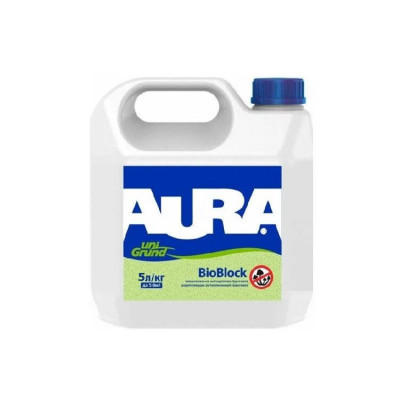 Фото Грунтовка фунгицидная Aura Unigrund BioBlock антиплесневая 5л