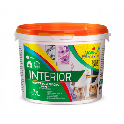 Фото Краска  7,0кг Interior Nanofarb интерьерная сухое стирание