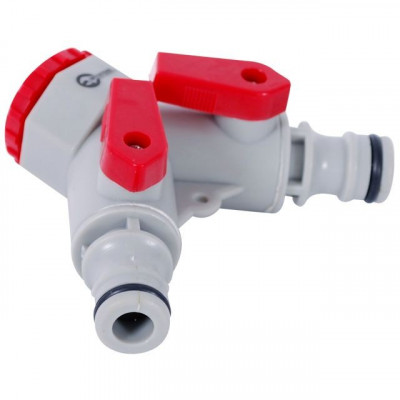 Фото Кран для поливу на 2 виходи з внутрішньою різьбою 3/4 і 1/2 Intertool