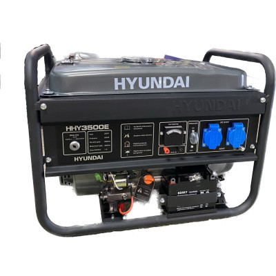 Фото Бензиновий генератор Hyundai HHY3500E 3кВт електростартер