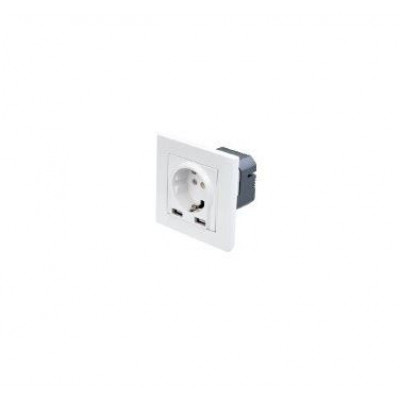 Фото Розетка 1-на із заземленням 2хUSB 2,4A САТА CT3004