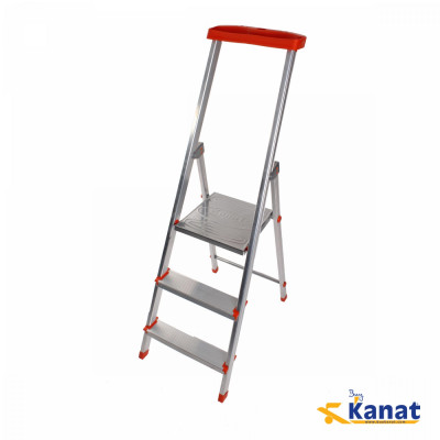 Фото Драбина-стрем'янка 3 сходинки (2+платформа) алюмінієва Kanat Ladder