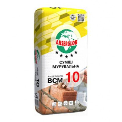 Фото Суміш кладочна для цегли Anserglob BCM 10, 25 кг