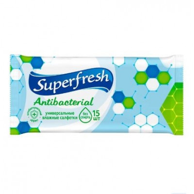 Фото Салфетки влажные Antibacterial SUPERFRESH (15 шт)
