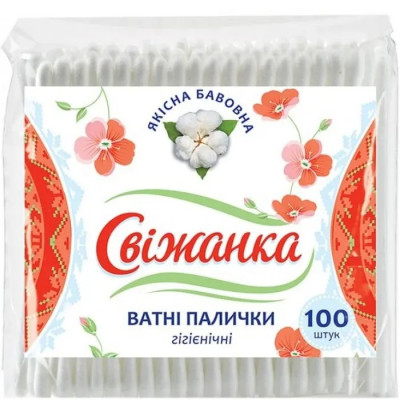 Фото Ватні палички Свіжанка 100шт
