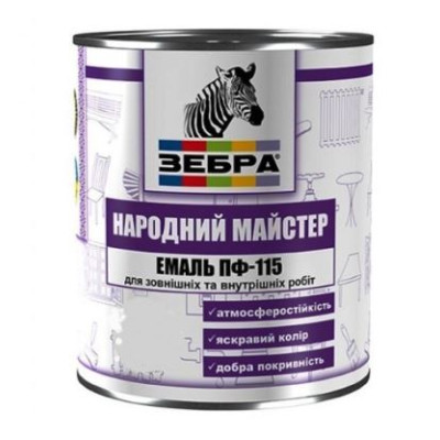 Фото Емаль жовта 0,8кг ПФ-115 Zebra Майстер М55