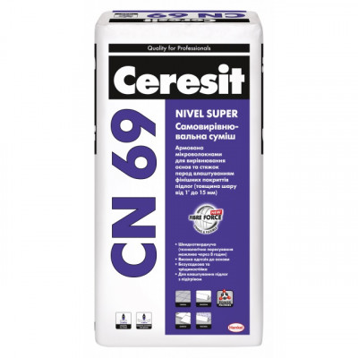 Фото Смесь самовыравнивающаяся для пола Ceresit 2-40 мм CN 69 Nivel Super, 25 кг