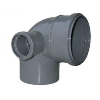 Фото Коліно каналізація внутрішня складне d110/90°x50 праве