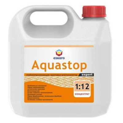 Фото Грунтовка глубокопроникающая Eskaro Aquastop Expert концентрат 3 л