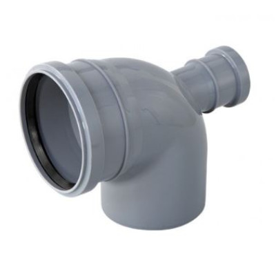Фото Колено канализация внутренняя сложное d110/90°x50 прямое назад