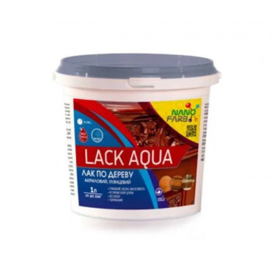 Фото Лак акриловий глянцевий для деревини Aqua Lack Nanofarb 1,0л