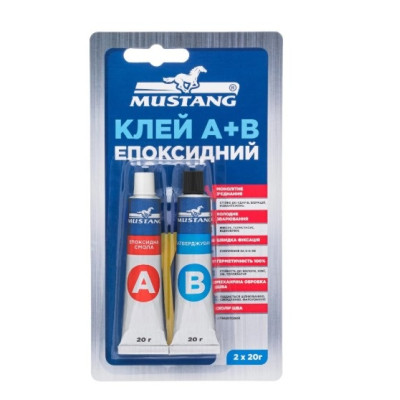 Фото Клей двокомпонентний (A+B) 20г Mustang 2шт