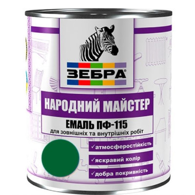 Фото Емаль зелена 0,8кг ПФ-115 Zebra Майстер М36