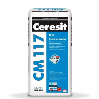 Фото Клей для плитки Ceresit СМ 117 Flex White 25 кг