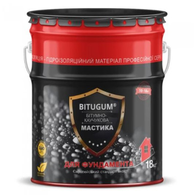 Фото Мастика битумно-каучуковая (фундамент) Bitugum 18 кг