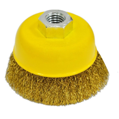 Фото Щітка для КШМ 75 мм чашкова рифлена латунна Technics