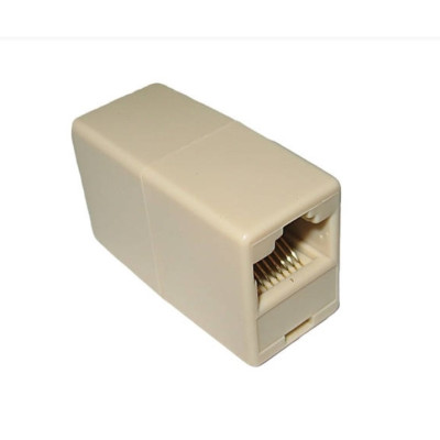 Фото З'єднувач RJ-45 8P8C прохідний HQ бежевий