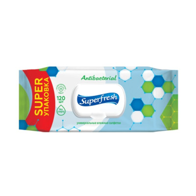 Фото Салфетки влажные Antibacterial SUPERFRESH (120 шт)