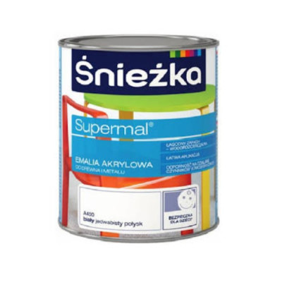 Фото Емаль акрилова біла глянець 0,400кг Sniezka Supermal A400