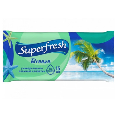 Фото Серветки вологі SUPERFRESH Breeze 15шт (349)