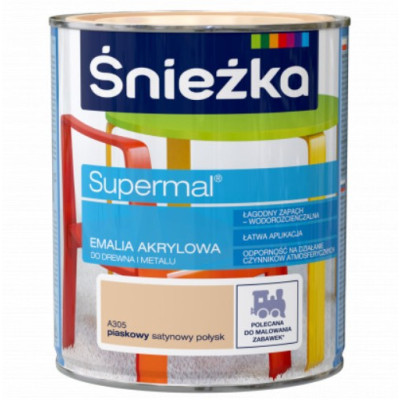 Фото Емаль акрилова біла глянець 0,800кг Sniezka Supermal A400