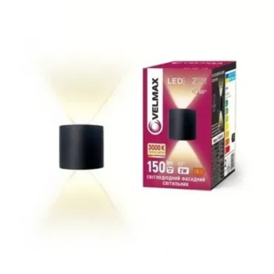 Фото Светильник LED  2Вт фасад черный 3000К  V-YJ-QW-G01IP54I Velmax